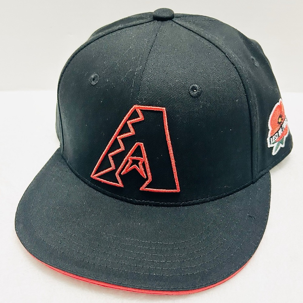 Arizona Diamondbacks MLB Poppy Memorial Day Hat Cap Adjustable Snapback Black